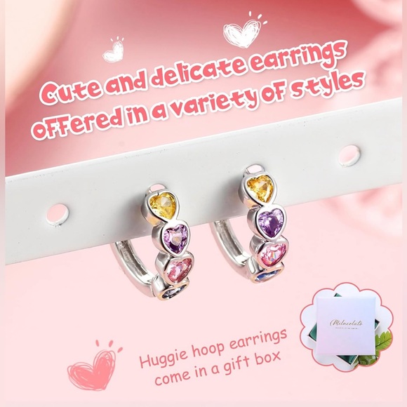 💙3/$15🆕NWT MILACOLATO 925 Sterling Silver Small Hoop Heart Earrings - Picture 5 of 5